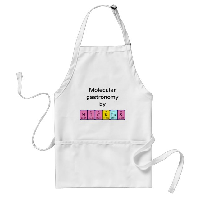 Nicklas Periodiska bord namn apron Förkläde (Framsidan)