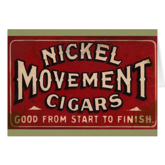 Nickle Movement Cigar 1900 Hälsningskort (Framsidan Horizontal)