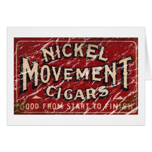Nickle Movement Cigar 1900 - tryckt Hälsningskort (Framsidan Horizontal)