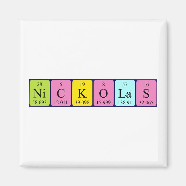 Nickolas Perioas bord namn magnet (Framsidan)