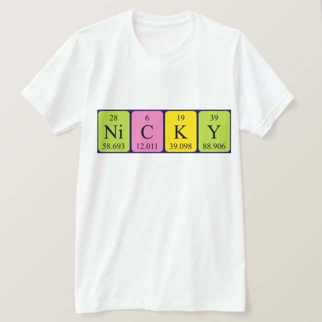 Nicky Period bord namn-skjorta T-shirt (Design framsida)