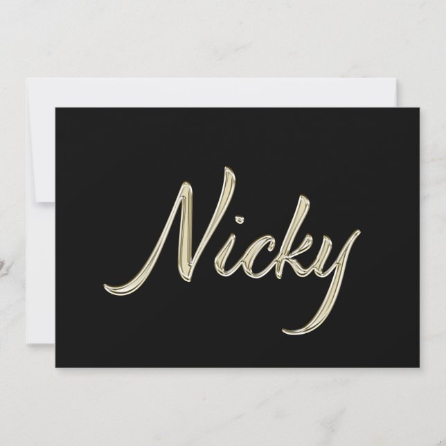 Nicky white gold Handwriting Karte Kort (Framsida)