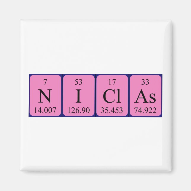 Niclas Periodisk bord namn magnet (Framsidan)