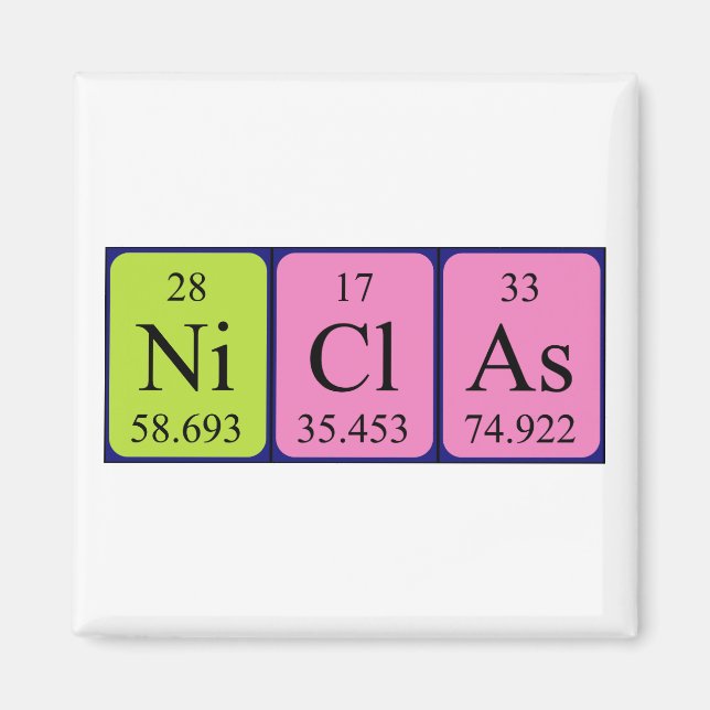 Niclas Periodisk bord namn magnet (Framsidan)