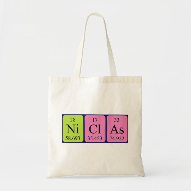 Niclas Periodisk bord namn tote bag Tygkasse (Framsidan)