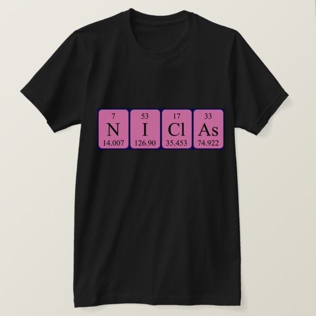 Niclas Periodiska bord namn-skjorta Tee Shirt (Design framsida)