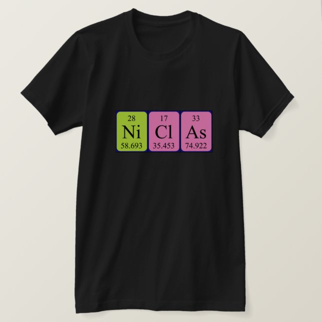 Niclas Periodiska bord namn-skjorta Tee Shirt (Design framsida)