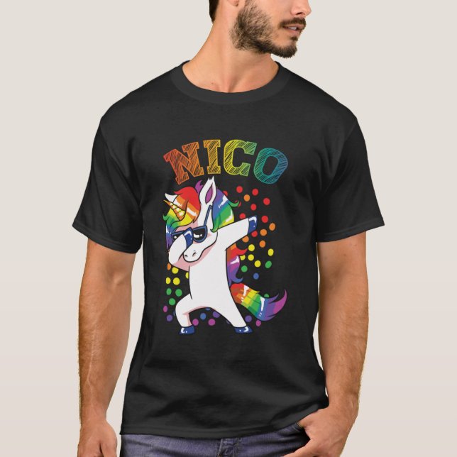 Nico Dabbing Unicorn T Shirt (Framsida)
