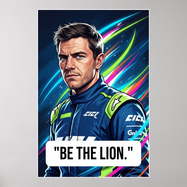 Nico Hülkenberg Racing Vector – Be the Lion Poster (Framsidan)