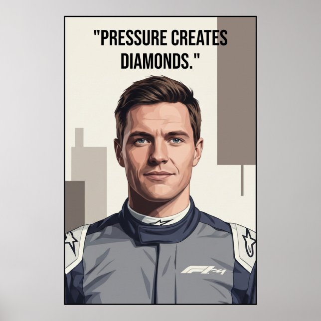 Nico Hülkenberg Racing Vector - Motivational Poster (Framsidan)