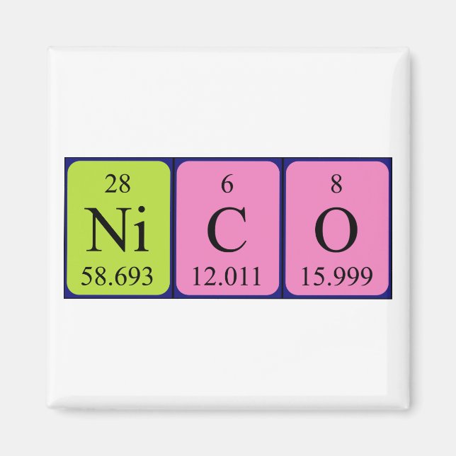Nico Periodisk magnet bord namn (Framsidan)