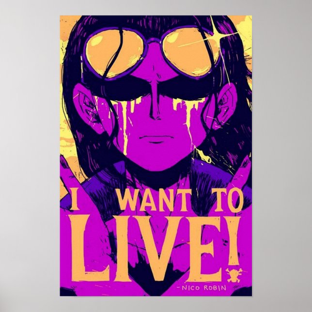 Nico Robin jag vill bo Poster (Framsidan)
