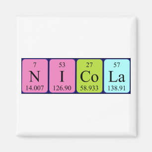 Nicola periodiskt bord namn magnet