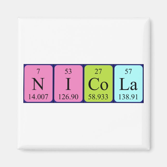 Nicola periodiskt bord namn magnet (Framsidan)