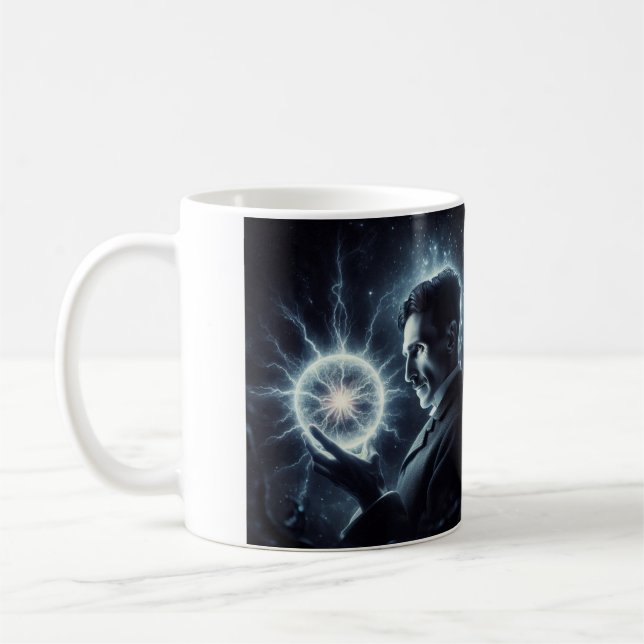 Nicola Tesla Caneca de Café Kaffemugg (Vänster)