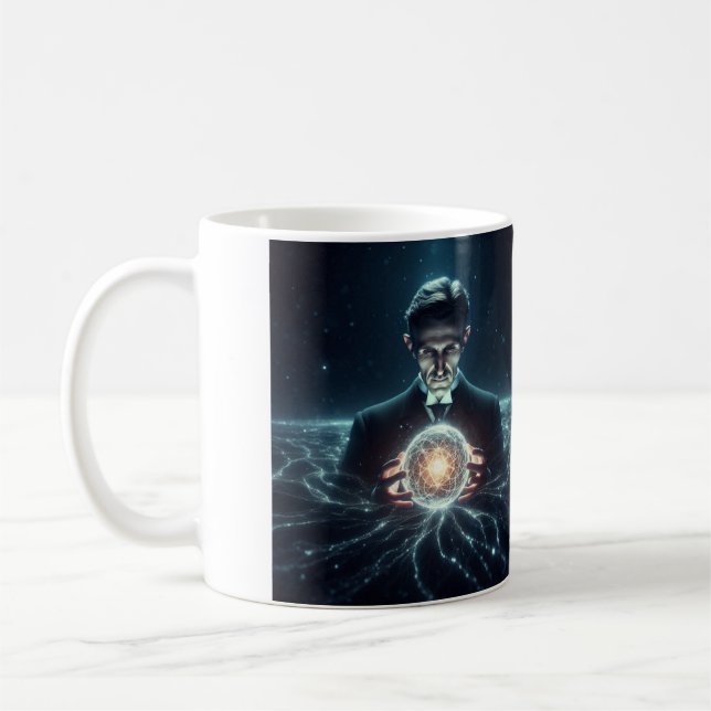 Nicola Tesla Caneca de Café Kaffemugg (Vänster)