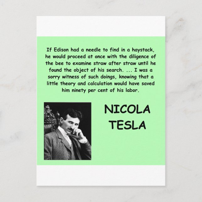 Nicola Tesla Vykort (Framsida)