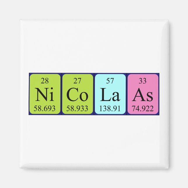 Nicolaas Perioas bord namn magnet (Framsidan)