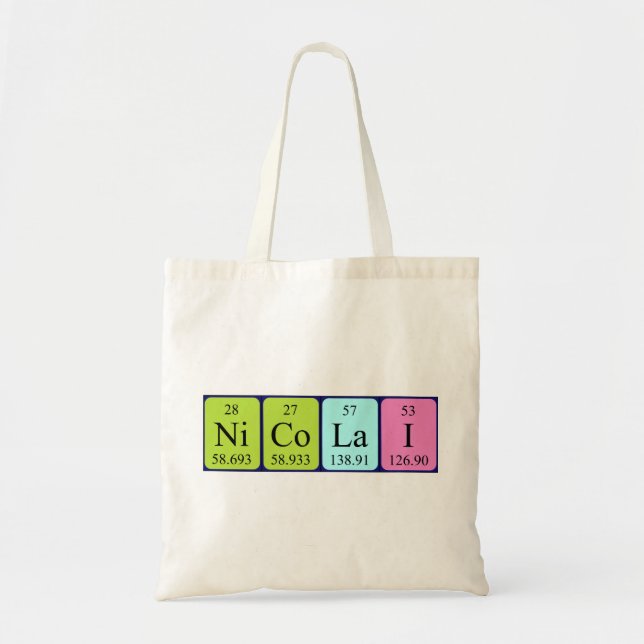 Nicolai periodisk bord namn tote bag tygkasse (Framsidan)