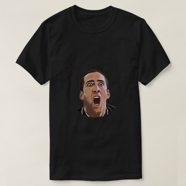 Nicolas Cage Ansikte Av - Design 2 Black T Shirt (Design framsida)