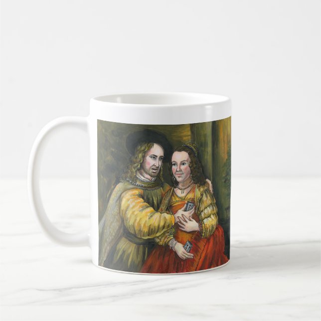 Nicolas Cage Rembrandt målning, blandning tejpar Kaffemugg (Vänster)