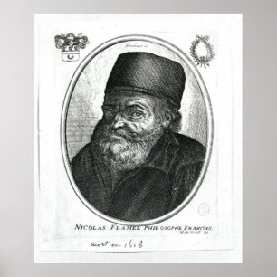 Nicolas Flamel graverad av Balthazar Moncornet Poster