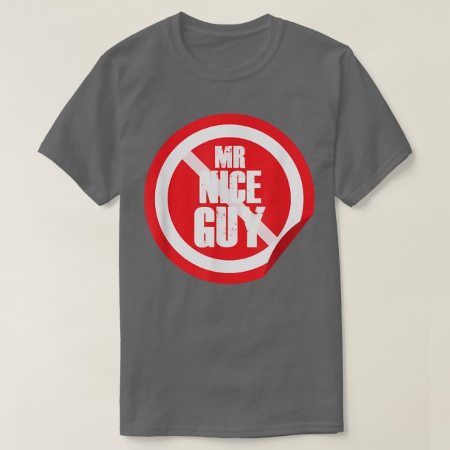 Nicolas Guy Red Traffic Sign Funny Minimal Coola m T Shirt (Design framsida)