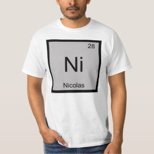 Nicolas Namn kemi Inslag Periodic Bord T Shirt