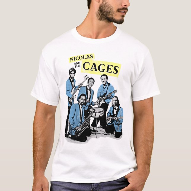 Nicolas och burarna (Nic Cage Band Shirt) T Shirt (Framsida)