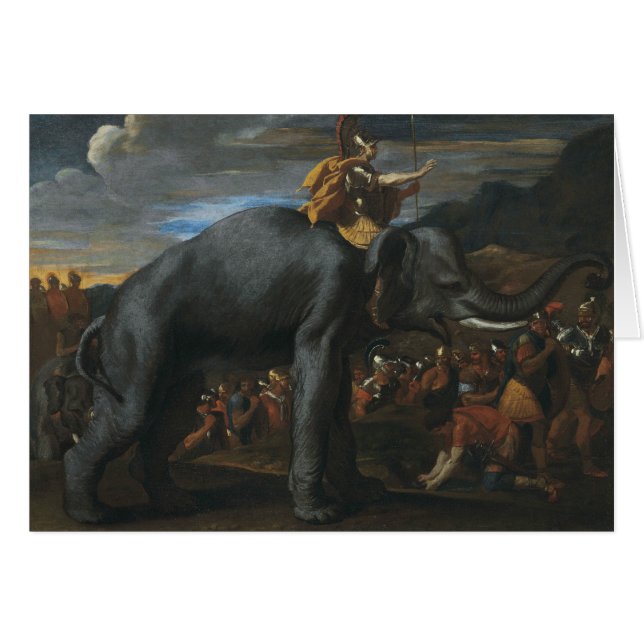 Nicolas Poussin - Hannibal korsar Alpernorna Hälsningskort (Framsidan Horizontal)