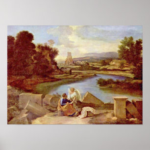 Nicolas Poussin - Landskap med St Matthew Poster