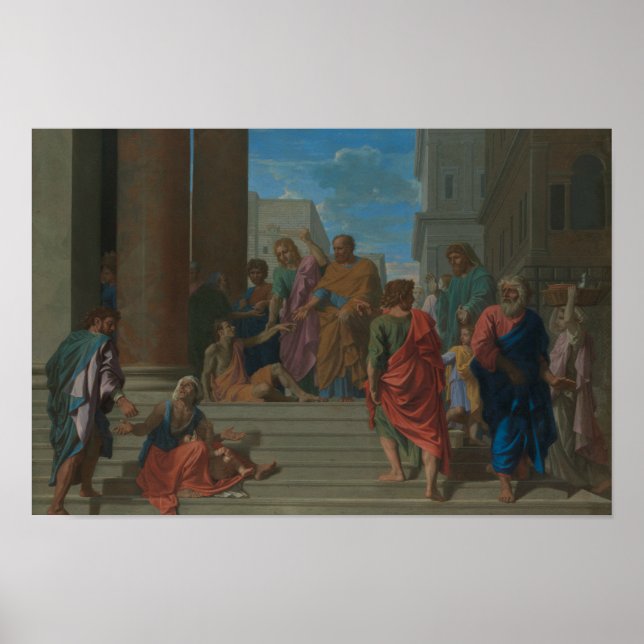 Nicolas Poussin - Saints Peter och John Poster (Framsidan)