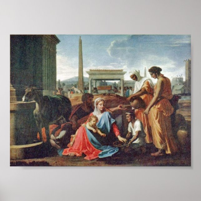 Nicolas Poussin - Vila på flyget till Egyptenen Poster (Framsidan)