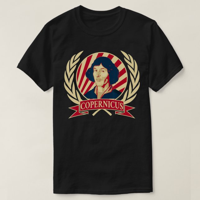 Nicolaus Copernicus Berömd Astronomer Retro Stil T Shirt (Design framsida)