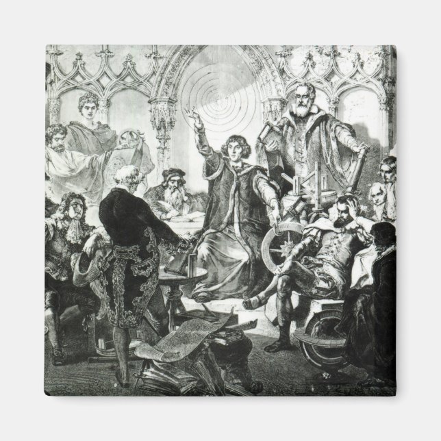 Nicolaus Copernicus förklarar sin teori Magnet (Framsidan)