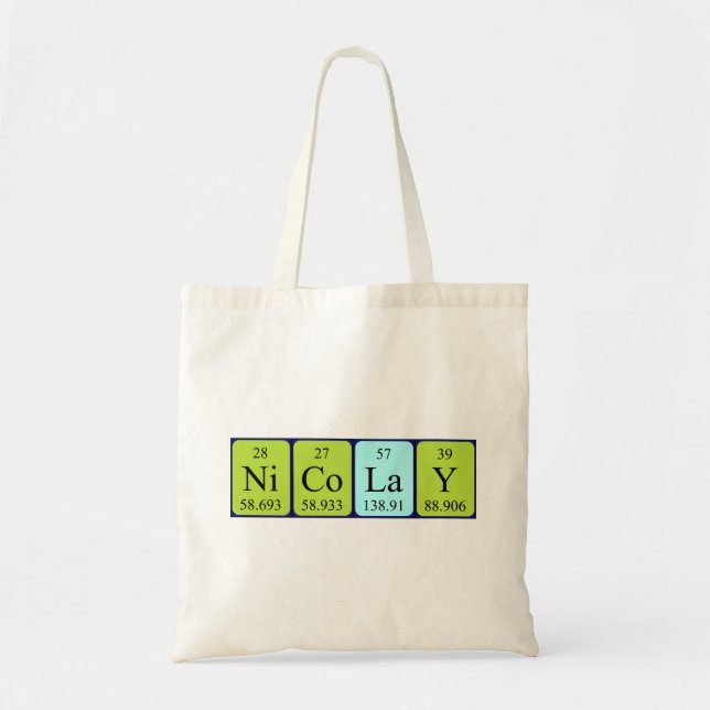 Nicolay Periodisk bord namn tote bag Tygkasse (Framsidan)