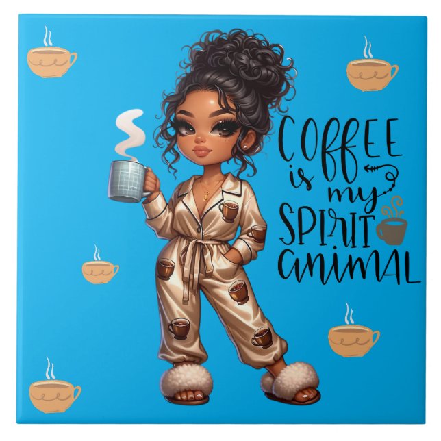 Nicole Coffee Spirit Animal Ceramic Tile Kakelplatta (Framsidan)