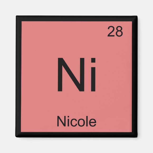 Nicole Namn kemi Inslag Periodic Bord Magnet (Framsidan)