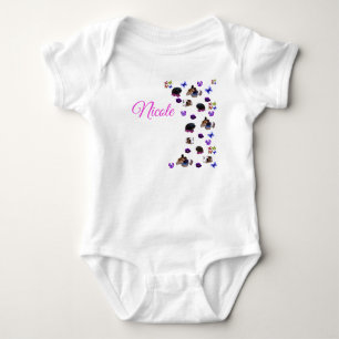 Nicole Namn Med Marsvin Penséer Baby Bodysuit T Shirt