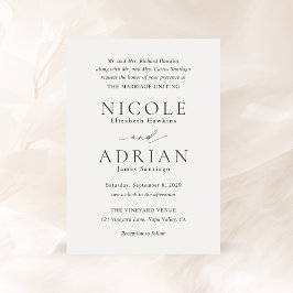 Nicole White Elegant bröllop Inbjudningar