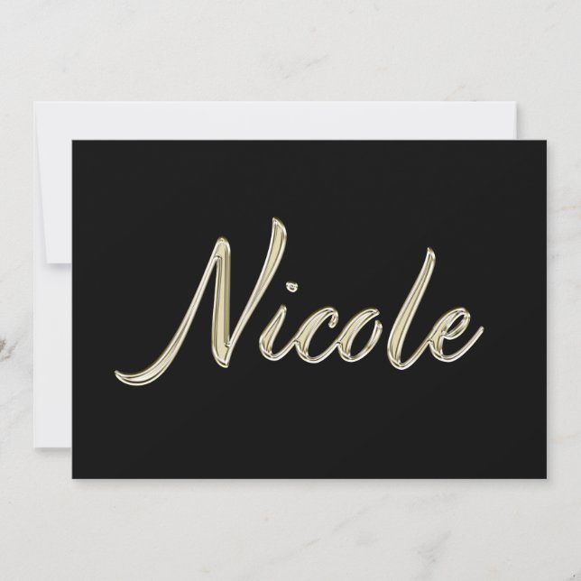 Nicole white gold Handwriting Karte Kort (Framsida)