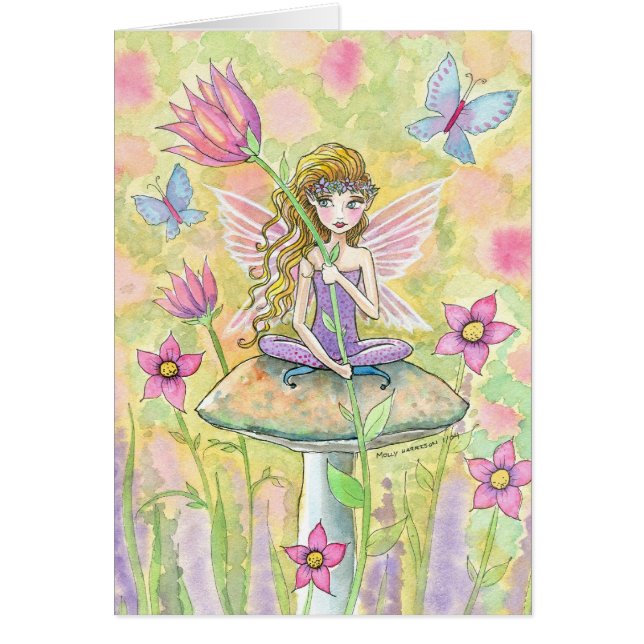 Nicolette Flower Fairy Card Hälsningskort (Framsidan)