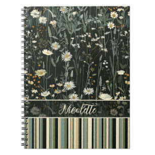Nicolette Mörk Daisy Blommigt Stripe Anteckningsbok