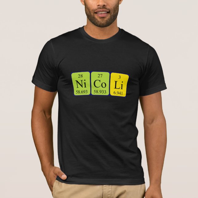 Nicoli periodiskt återkommande skjorta bord namn t shirt (Framsida)