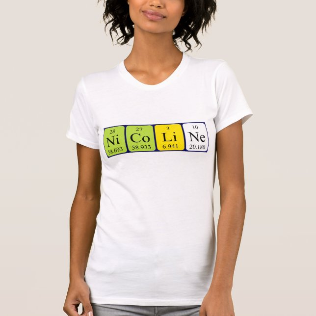Nicoline periodisk skjorta bord namn t-shirt (Framsida)