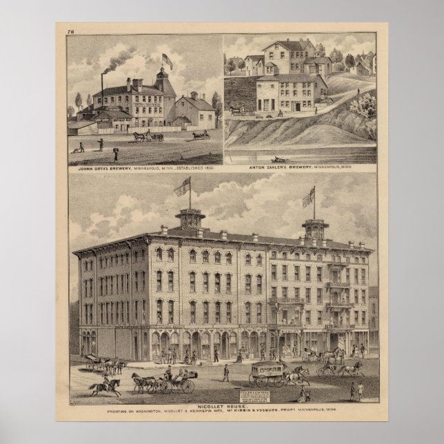 Nicollet House, Orths Brewery, Minnesota Poster (Framsidan)