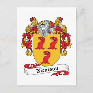 Nicolson Family Crest Vykort