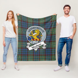 Nicolson Jakt Ålderdomlig Klansymbol Tartan Rutmön Fleecefilt