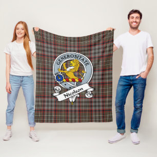 Nicolson Jakt Väderbeständigt Clan Märke Tartan Ru Fleecefilt
