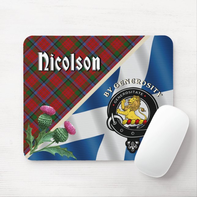 Nicolson Klan Badge & Tartan Mouse Pad Musmatta (Med mus)